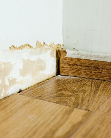 water damage leak behind skirting Miami