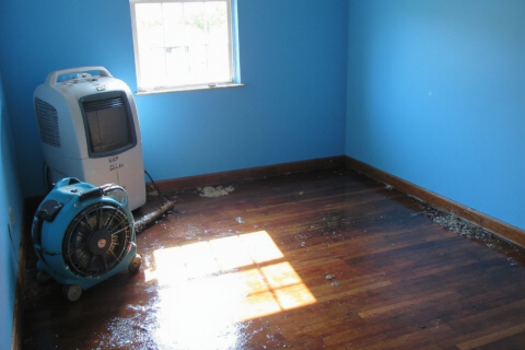 water damage restoration drying room out