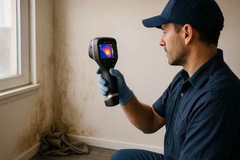 moisture inspection using a thermal imaging camera